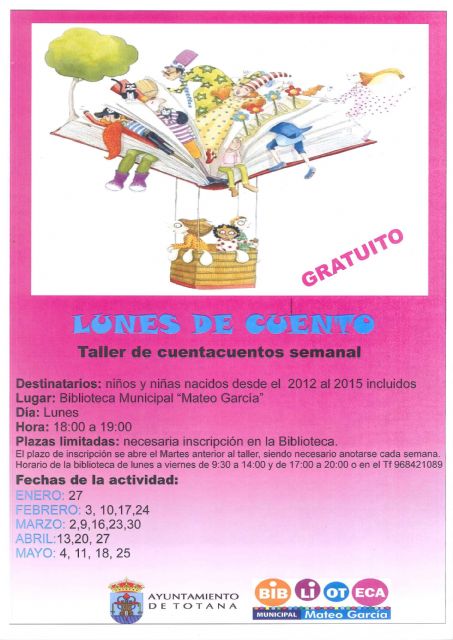 The "Mateo García" Municipal Library takes up the free activity of the Storytelling Workshop starting next January 27