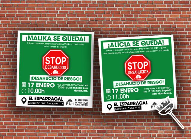 La PAH llama a movilizarse mañana en El Esparragal para frenar dos desahucios que dejarán en la calle a familias vulnerables - 1, Foto 1