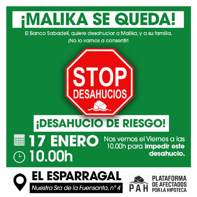 La PAH llama a movilizarse mañana en El Esparragal para frenar dos desahucios que dejarán en la calle a familias vulnerables - 2, Foto 2