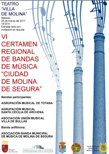 Agrupaciones musicales de Totana, Archena y Bullas competirán en el VI Certamen Regional de Bandas de Música Ciudad de Molina, Foto 3