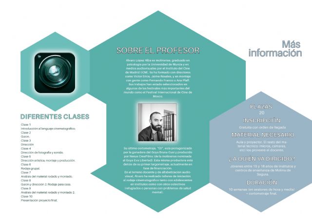 La Concejalía de Cultura de Molina de Segura ofrece un nuevo curso de formación cinematográfica para alumnado de 15 a 18 años - 2, Foto 2