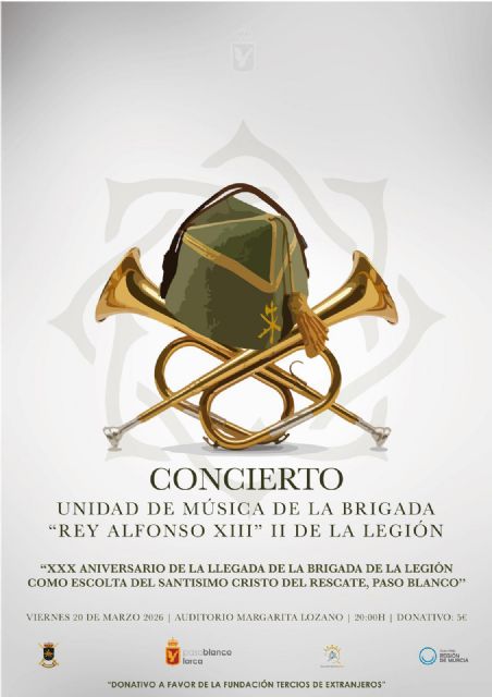 El Paso Blanco celebra el 30 aniversario de la llegada de la Legión a Lorca con un concierto de la Unidad de Música de la Brigada de La Legión - 3, Foto 3