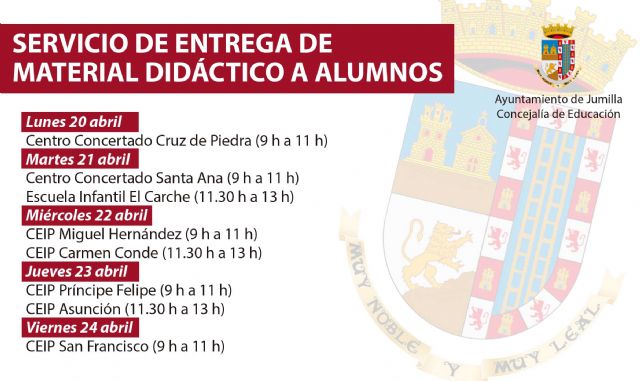 El Ayuntamiento pone en marcha un servicio de entrega de material didáctico a los alumnos - 1, Foto 1