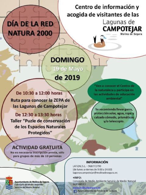 El Centro de Información y Acogida de Visitantes de Las Lagunas de Campotéjar  Salar Gordo de Molina de Segura celebra el Día Europeo de la Red Natura 2000 el domingo 19 de mayo - 1, Foto 1