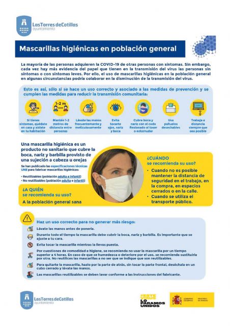 El Ayuntamiento torreño repartirá mascarillas higiénicas reutilizables entre adultos y niños - 1, Foto 1