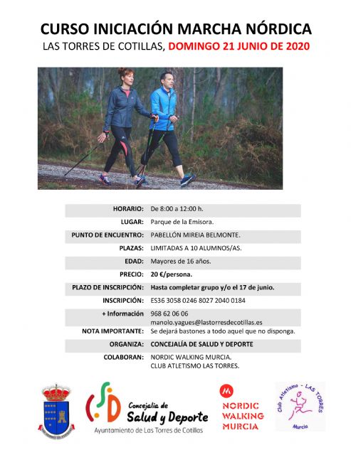 El curso de iniciación a la marcha nórdica de la Concejalía de Salud y Deportes ofrece sus últimas plazas - 1, Foto 1