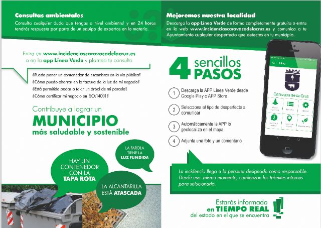 El Ayuntamiento de Caravaca implanta la 'Línea Verde' para que los vecinos envíen incidencias, reciban información sobre medioambiente y notificaciones en el móvil sobre servicios públicos - 3, Foto 3