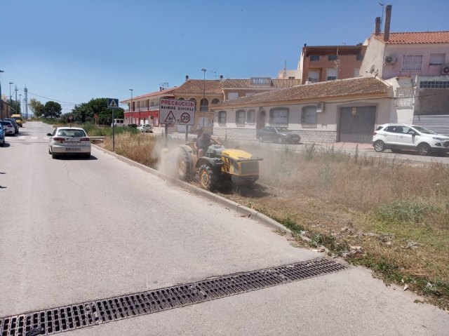 They carry out cleaning work on Carmen Conde street under the mayors office in urban hygiene to remove dirt and insect pests, Foto 2