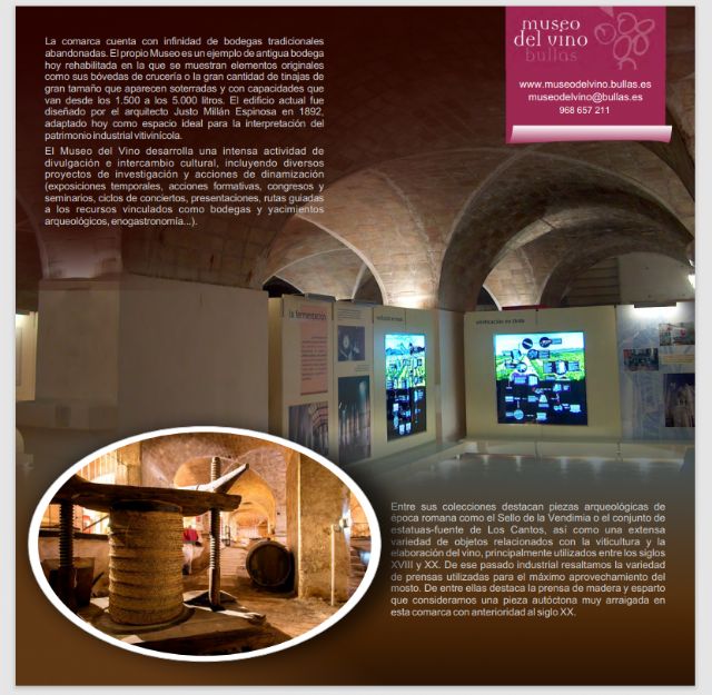 El Museo del Vino de Bullas en la Guía Turismo Industrial de España - 1, Foto 1