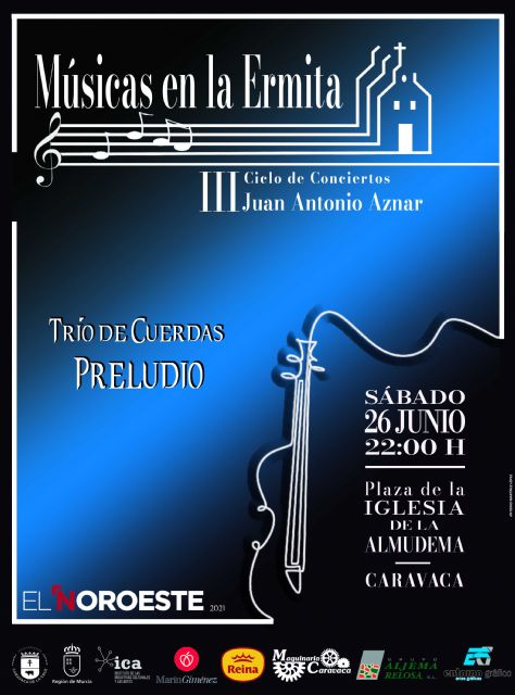 Vuelve el ciclo 'Músicas en la Ermita', que este año se celebra el 26 de junio en La Almudema con el trío de cuerda 'Preludio' - 1, Foto 1