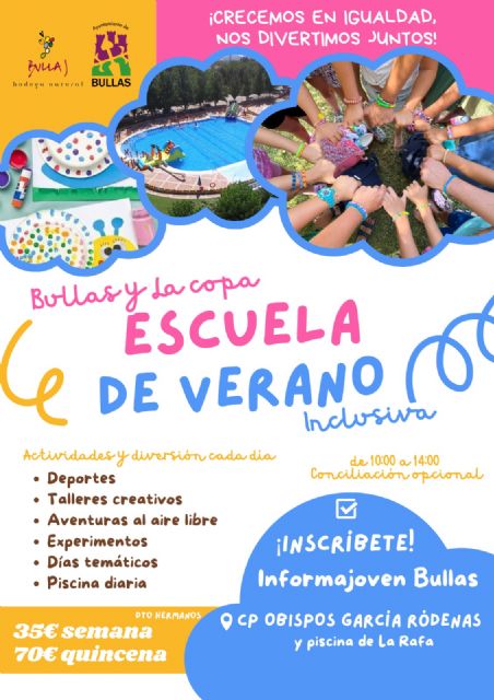 Abierta la inscripción para la Escuela de Verano en Bullas - 1, Foto 1