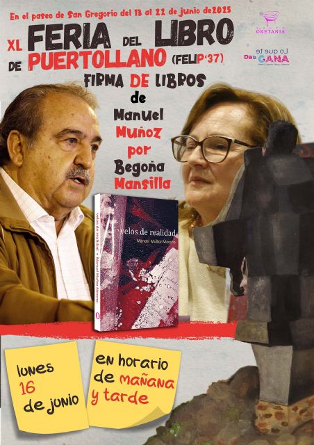 Hoy visita la caseta del Grupo Oretania y Lo Que Te Da La Gana, Bego&ntilde;a Mansilla, coordinadora de Velos de realidad libro póstumo del poeta Manuel Mu&ntilde;oz Moreno - 2, Foto 2