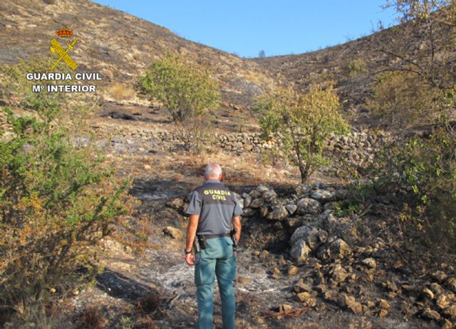 La Guardia Civil investiga a una persona por provocar un incendio en el Cerro del Oro de Jumilla - 1, Foto 1