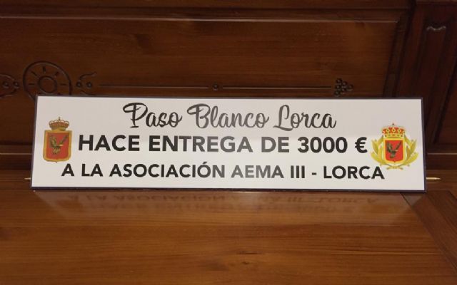 El Paso Blanco de un cheque de 3000 euros a AEMA III - 1, Foto 1