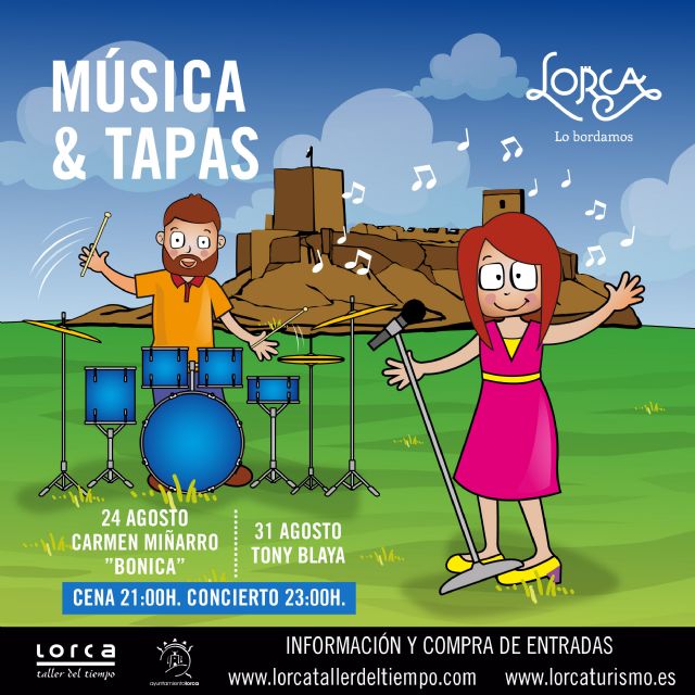 El Castillo de Lorca acogerá las noches del 24 y 31 de agosto la iniciativa Música&Tapas con las actuaciones de los cantantes lorquinos Tony Blaya y Carmen Miñarro Bonica - 2, Foto 2
