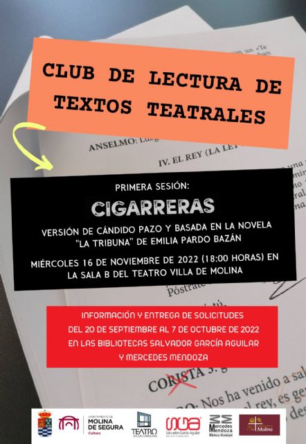 Las bibliotecas Salvador García Aguilar y Mercedes Mendoza, junto con el Teatro Villa de Molina, ponen en marcha un Club de Lectura de Textos Teatrales - 1, Foto 1