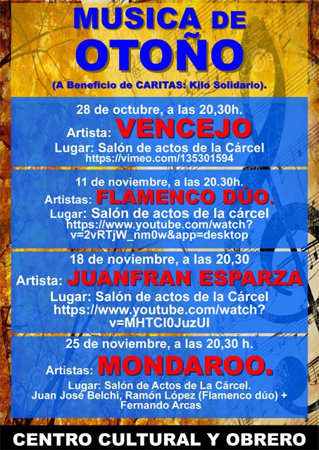 El Centro Cultural y Obrero ha programado un ciclo de música para este otoño, Foto 1