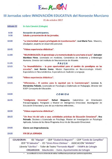 Cehegín se prepara para unas intensas jornadas educativas dirigidas a varios sectores de la sociedad - 5, Foto 5