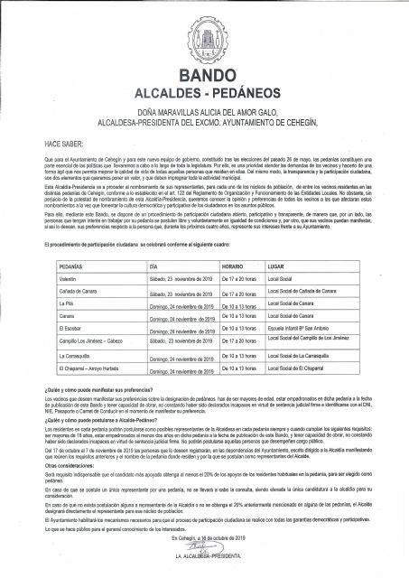 Los vecinos de las Pedanías eligirán a quién los va a representar como Alcalde-Pedáneo - 1, Foto 1