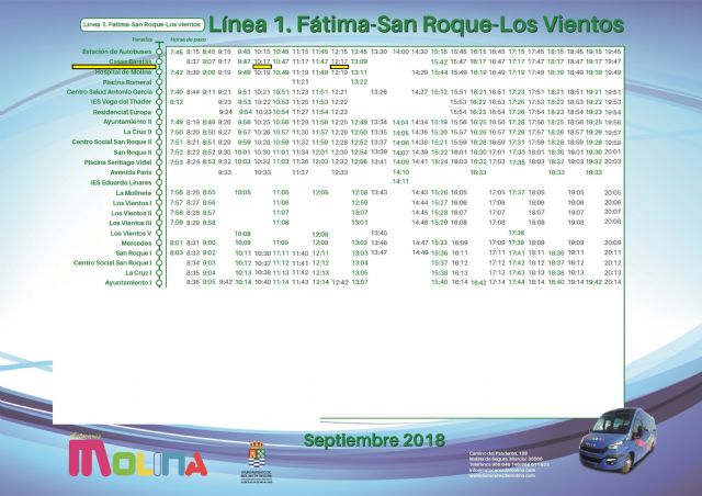 El Ayuntamiento de Molina de Segura pone en marcha un servicio especial de transporte urbano hacia el Cementerio Municipal con motivo de la Festividad de Todos los Santos 2019 - 1, Foto 1