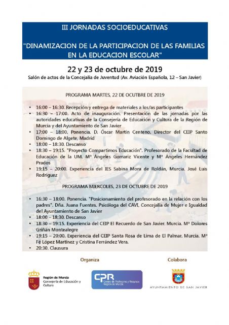 Las III Jornadas Socieducativas de San Javier estarán dedicadas a la participación de las familias en la educación escolar - 2, Foto 2