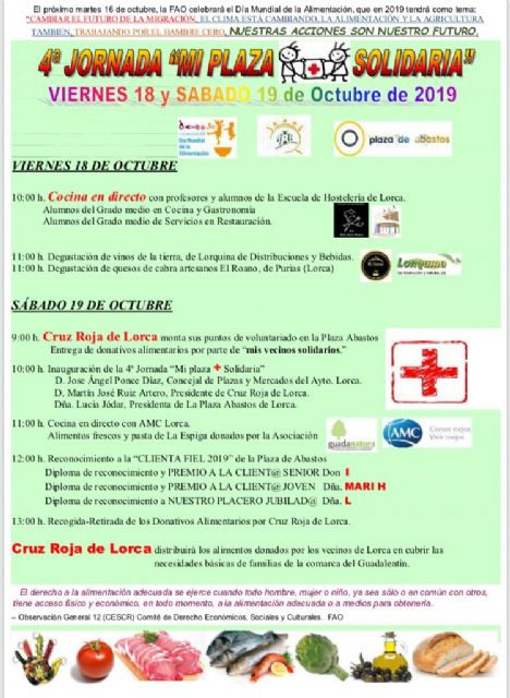 Lorca celebra este próximo viernes y sábado la IV edición de Mi plaza + solidaria en la Plaza de Abastos - 1, Foto 1