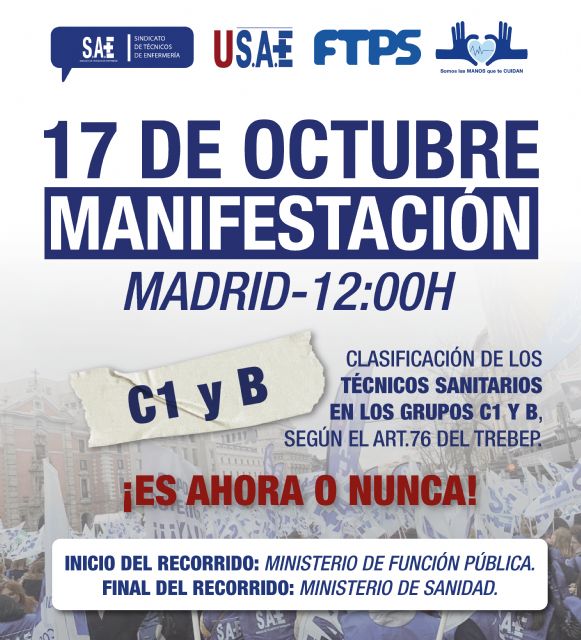 Los Técnicos Sanitarios de toda España están llamados mañana a manifestarse por su correcta clasificación - 1, Foto 1
