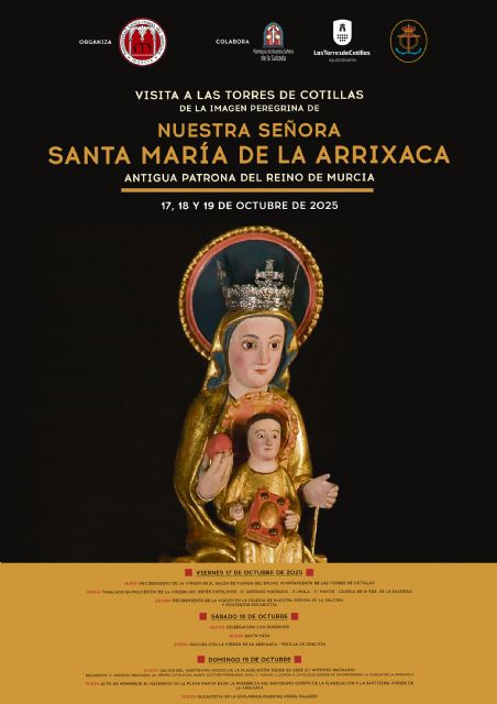 La Virgen de la Arrixaca visitará Las Torres de Cotillas durante 3 días - 1, Foto 1