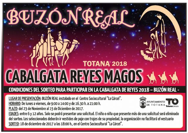 El Buzón Real para participar en la Cabalgata de los Reyes Magos del 2018 permanecerá en el Centro Sociocultural 