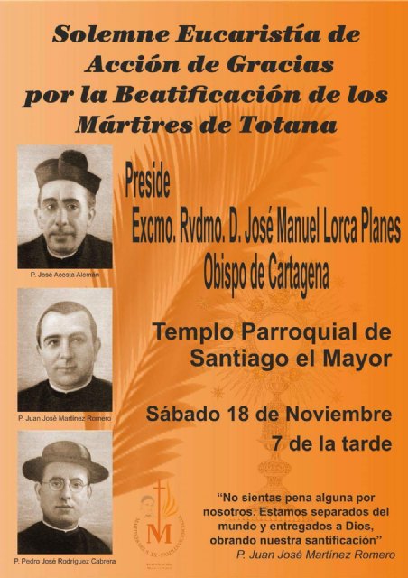 Las reliquias de los beatos vicencianos de Totana serán inhumadas este sábado, Foto 2