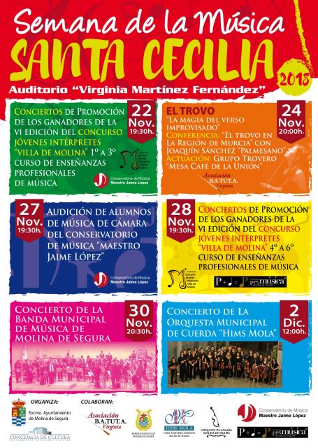 Molina de Segura celebra la Semana de la Música Santa Cecilia 2018 con actividades del 22 de noviembre al 2 de diciembre - 2, Foto 2