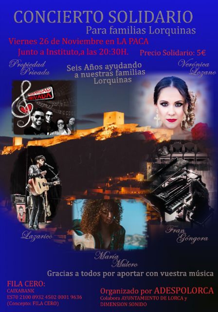 El Ayuntamiento de Lorca colabora con Adespolorca en la organización de I Concierto Solidario para recaudar fondos para las familias más necesitadas - 2, Foto 2