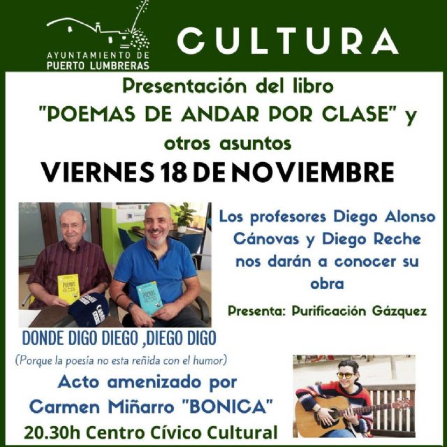 Los escritores y profesores Diego Alonso Cánovas y Diego Reche presentarán su libro 'Poemas de andar por clase' este viernes - 1, Foto 1