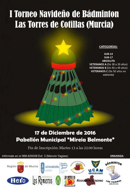 El bádminton se estrena en la Navidad de Las Torres de Cotillas - 1, Foto 1