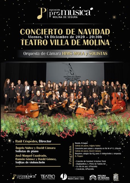 La Orquesta de Cámara Hims Mola y solistas de Molina de Segura ofrecen un CONCIERTO DE NAVIDAD en el Teatro Villa de Molina el viernes 18 de diciembre - 1, Foto 1