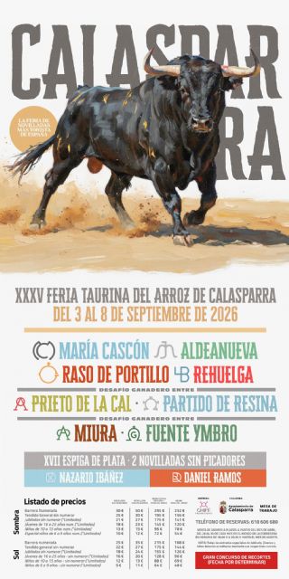 Máximo nivel torista en la XXXV Feria Taurina del Arroz de Calasparra que irá del 3 al 8 de septiembre de 2026 - 3, Foto 3