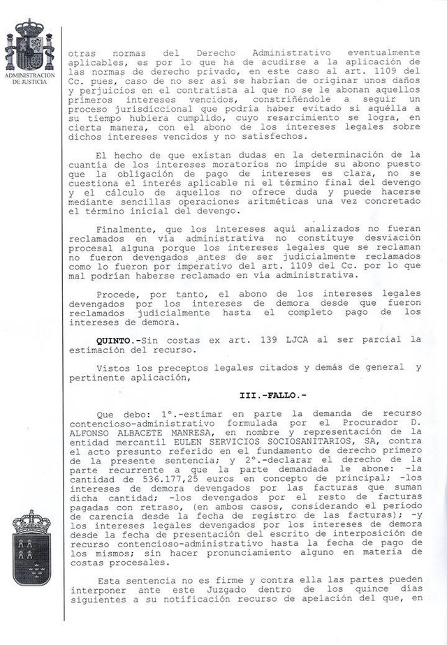 El alcalde hace pública otra sentencia por la que se condena al ayuntamiento a abonar más de medio millón de euros más intereses a un proveedor, Foto 4