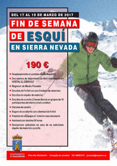Juventud organiza un viaje de fin de semana para practicar ski en Sierra Nevada, Foto 1