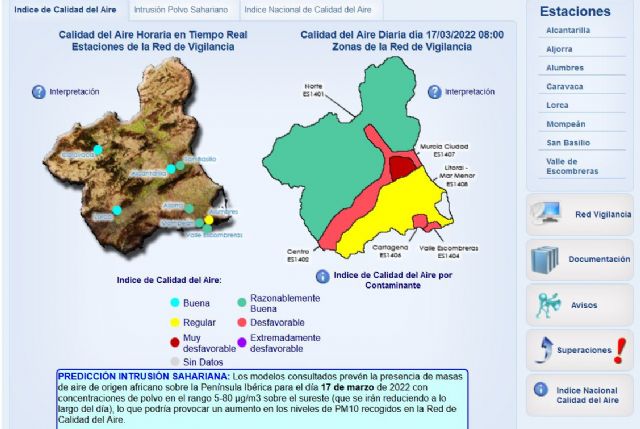 Las estaciones de medida de Cartagena registraron Niveles 1 Preventivo, 2 Correctivo y 3 de Alerta por partículas contaminantes - 1, Foto 1