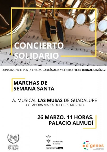 El Palacio Almudí de Murcia acogerá un concierto de marchas de Semana Santa a beneficio de D´Genes - 3, Foto 3