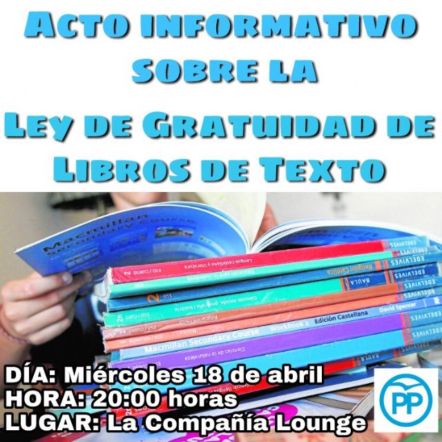 El PP organiza un acto para informar a la comunidad educativa sobre la Ley de Gratuidad de Libros de Texto - 1, Foto 1