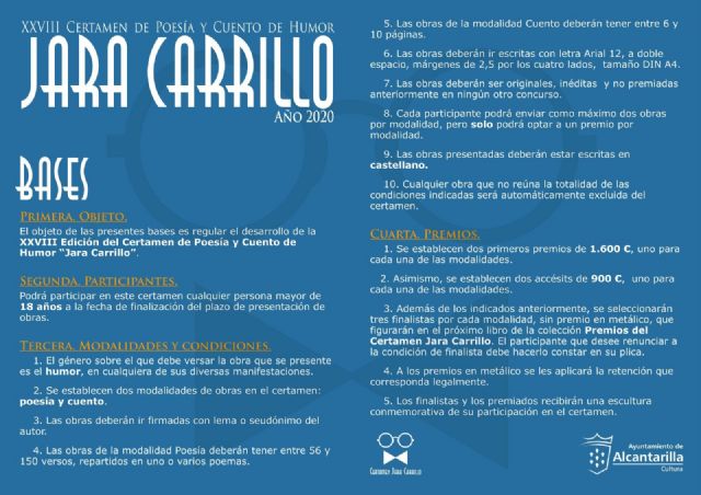Continúa abierto el plazo para participar en el Certamen Internacional Jara Carrillo de poesía y cuento de humor - 1, Foto 1