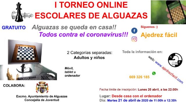 ¡Apúntate al I Torneo de Ajedrez Online para escolares de Alguazas! - 1, Foto 1
