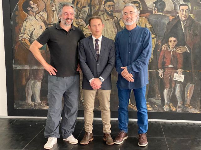 “Retratos de filatélicos en escena labriega” preside el hall del Ayuntamiento de Torre Pacheco - 1, Foto 1