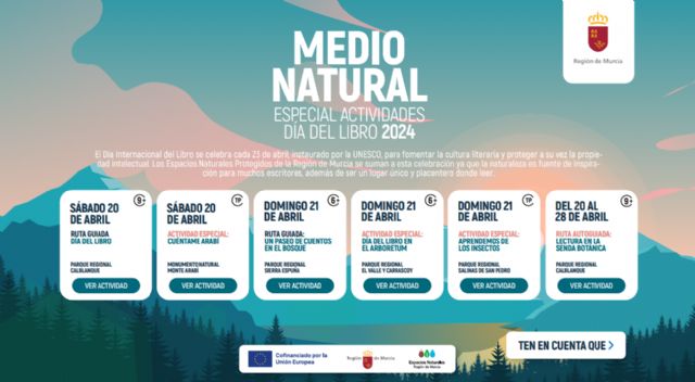 Programan seis actividades en espacios naturales de Murcia este fin de semana con motivo del Da del Libro, Foto 1