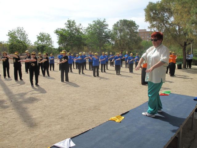 Una clase de Tai Chi reúne en el Parque de la Rosa a un centenar de personas mayores de los Centros del IMAS 1 y 3 de Cartagena, y de La Unión - 2, Foto 2