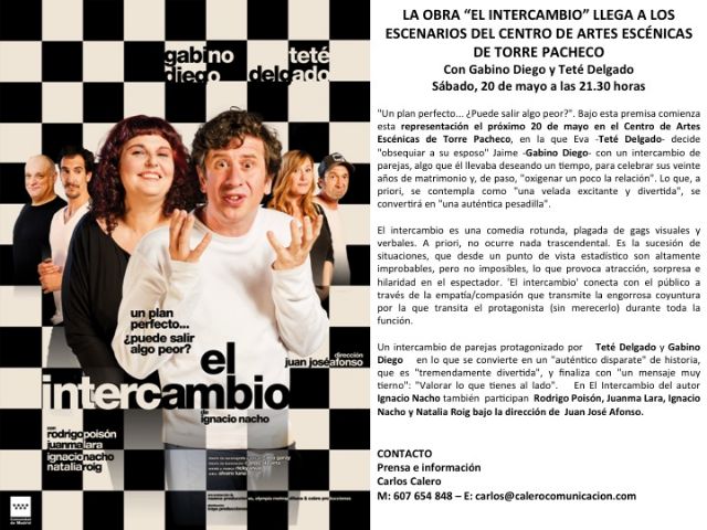 La obra El Intercambio llega a los escenarios del centro de artes escénicas de Torre-Pacheco - 1, Foto 1