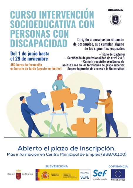 El Ayuntamiento de Caravaca programa un curso para desempleados centrado en la atención socioeducativa a personas con discapacidad - 1, Foto 1