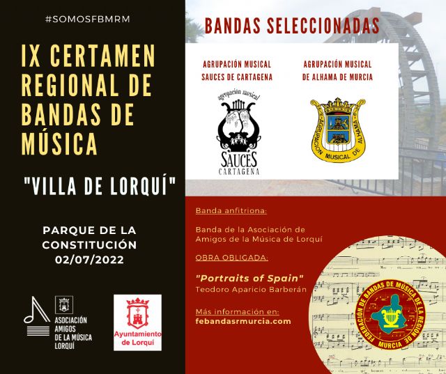 Anunciadas las bandas participantes en el IX Certamen Regional Villa de Lorquí - 1, Foto 1