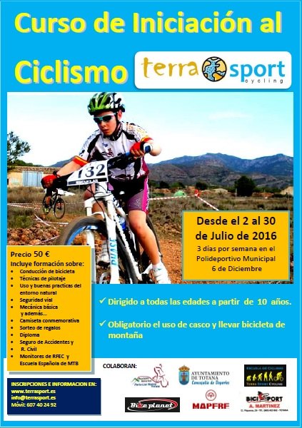 La empresa totanera Terra Sport Cycling organiza un curso de Iniciación al Ciclismo, que tendrá lugar en julio en Totana, Foto 1